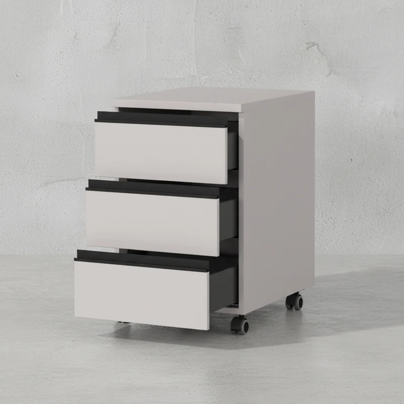 Büro-Set 2-teilig | Schreibtisch höheneinstellbar (68-91cm) & Rollcontainer (Soft-Close)