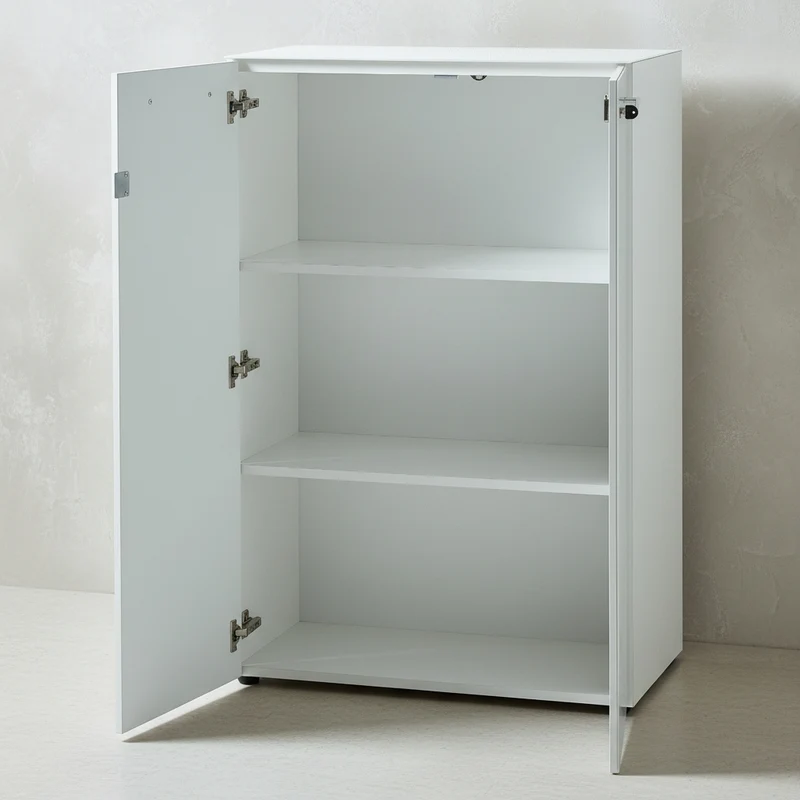 Büro-Set 2-teilig | 120cm hoch | Kommode x Regal | Glas Front & Abschließbar