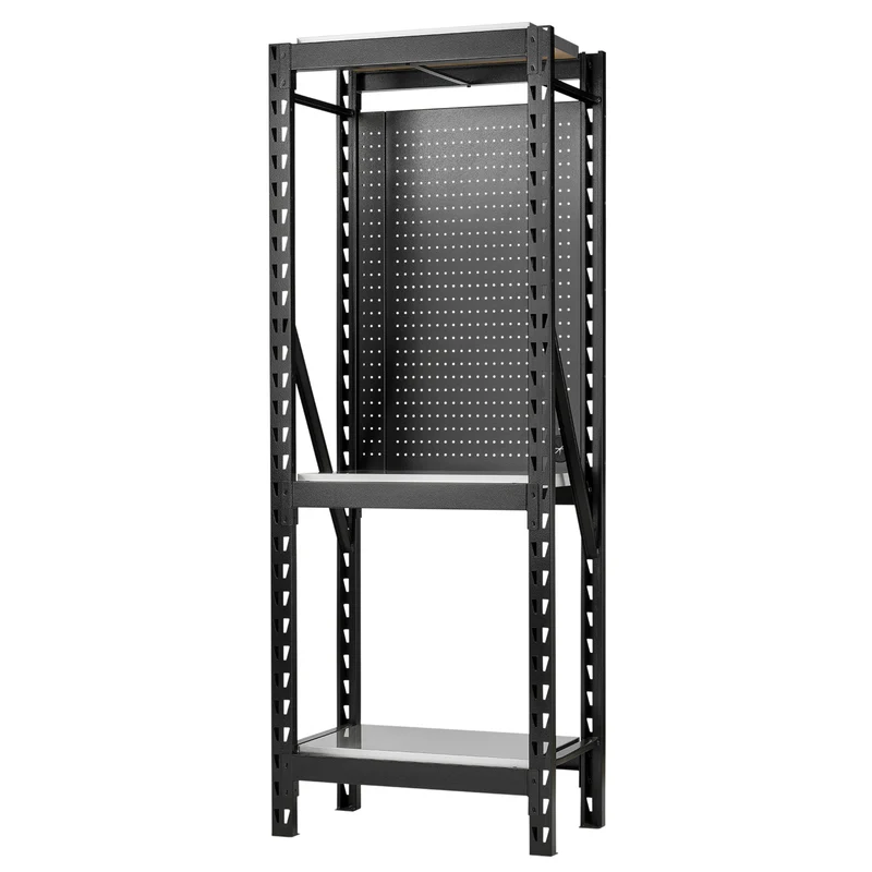 BUNKER 17 Piece Modular 3 Tier Racking with Shelving & Pegboards, 750mm