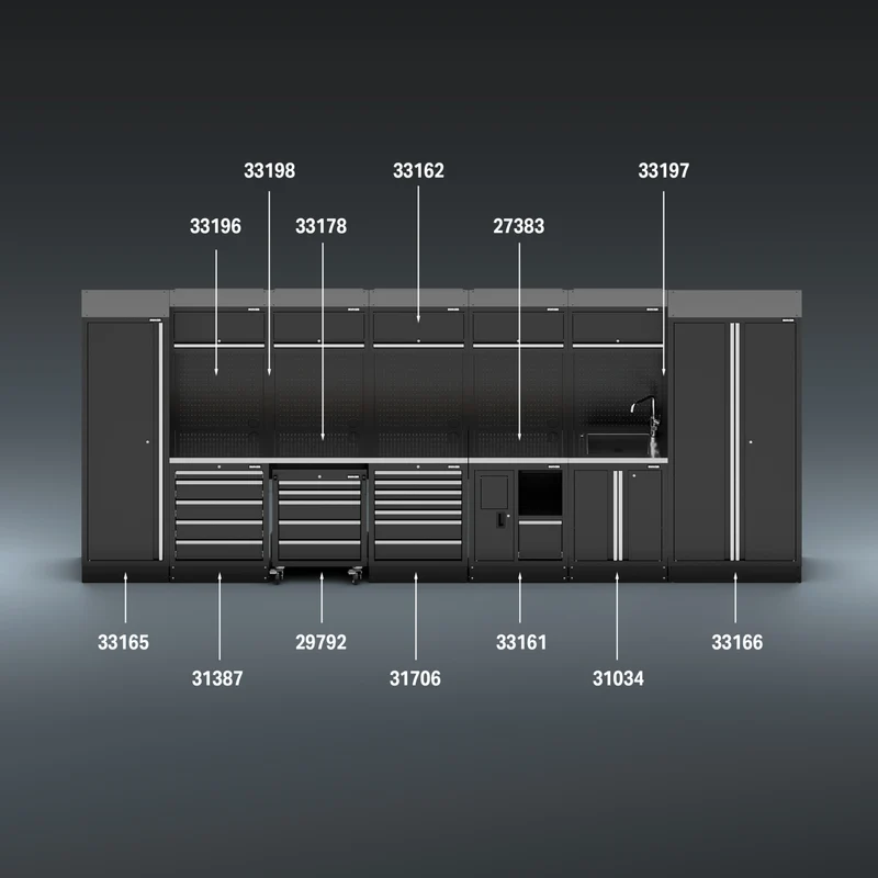 BUNKER 25 Piece Modular Storage Combo with Sink and Worktop, 4915mm