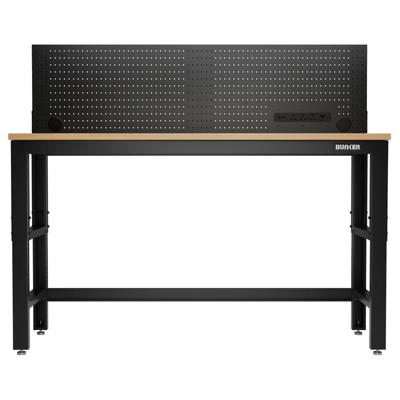 BUNKER® Workbench with Worktop and Power Pegboard, 1830mm