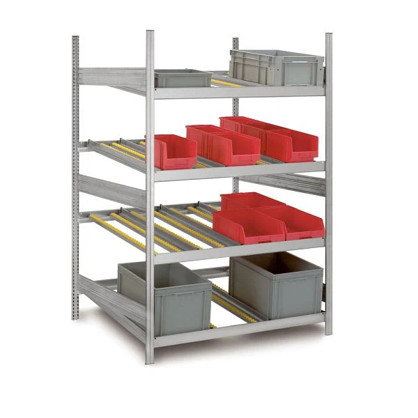 Durchlaufregal Grundregal | verzinkt | 4 Fachebenen | 200 kg Fachlast