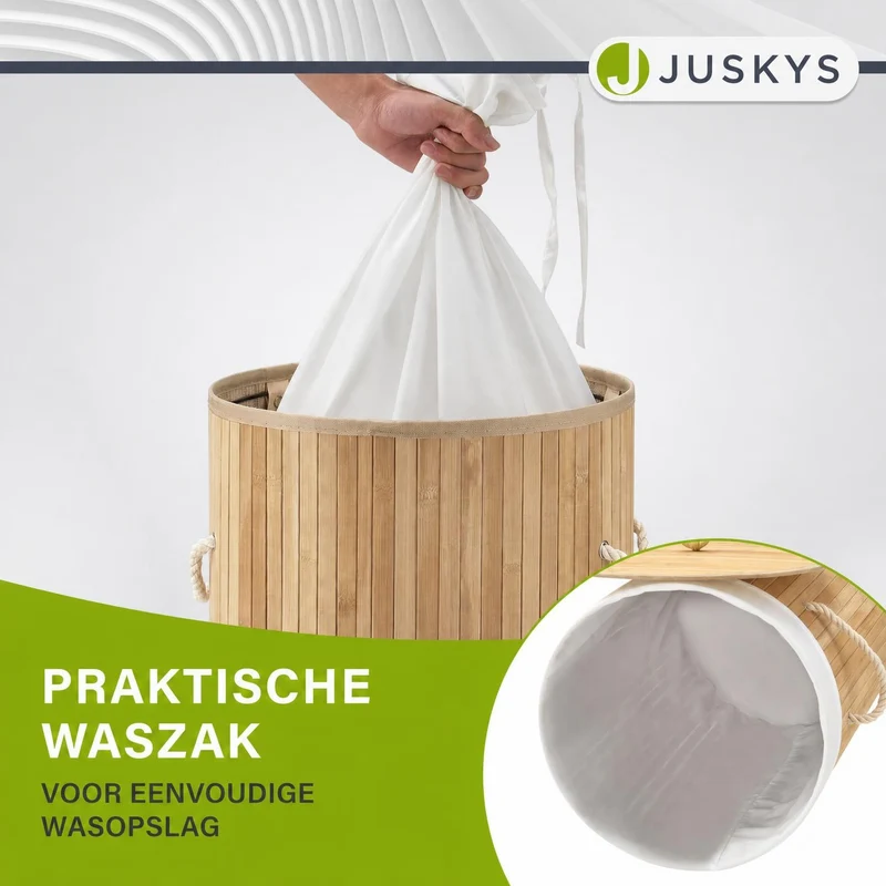 Bambus Wäschekorb Curly-Round