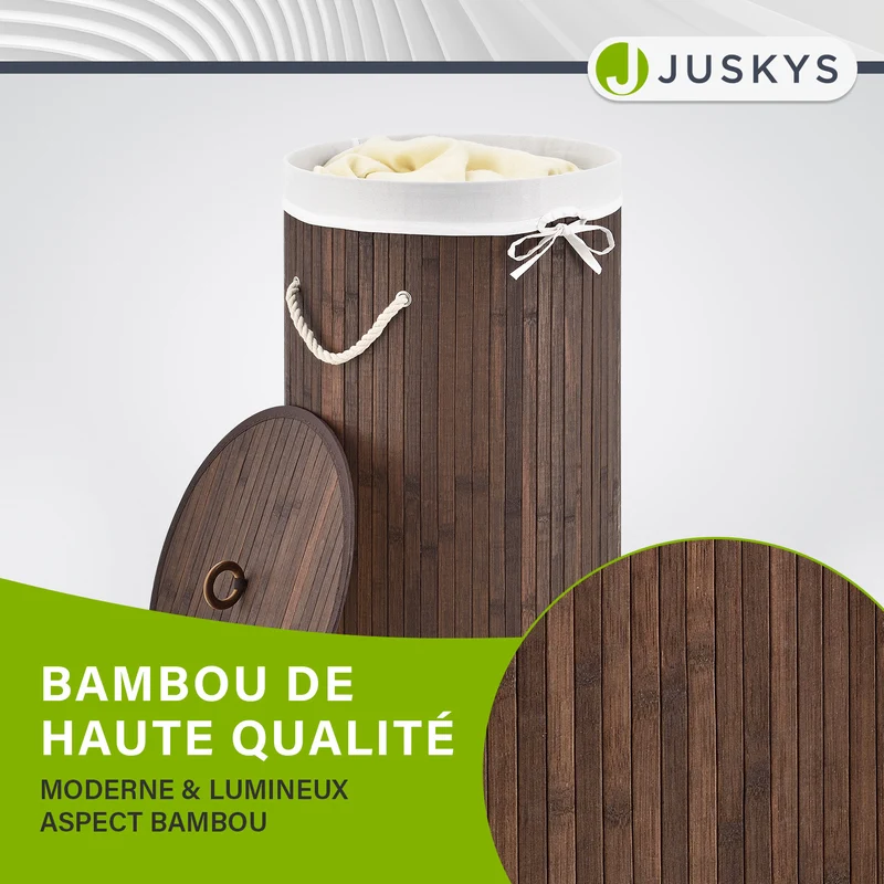 Bambus Wäschekorb Curly-Round