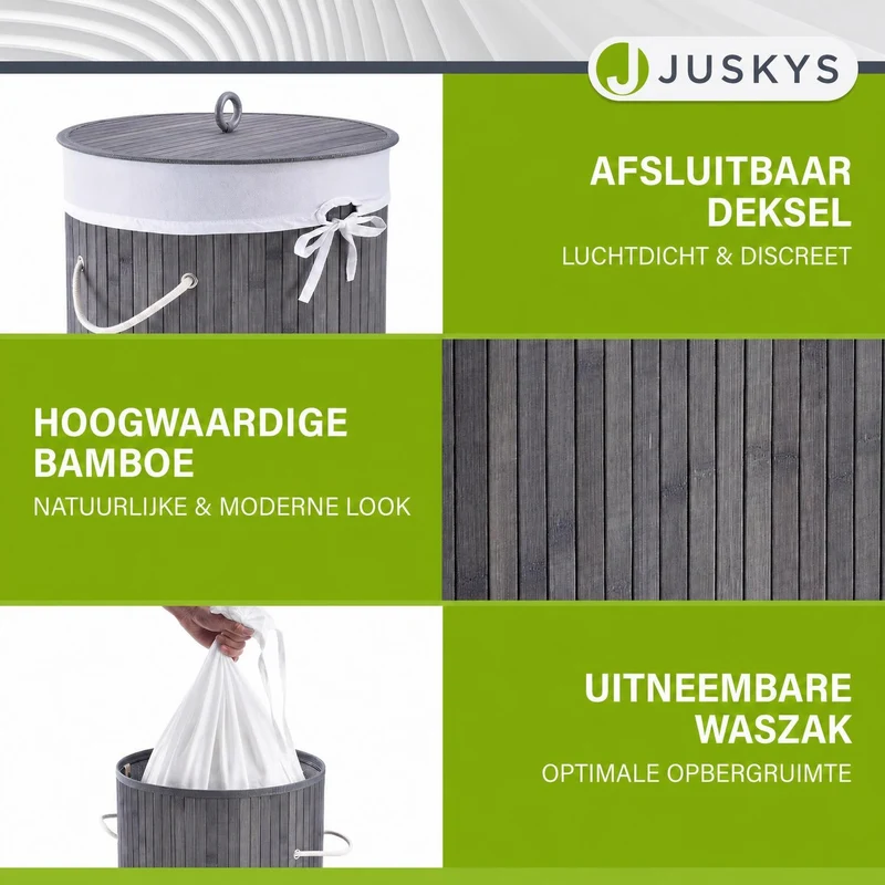 Bambus Wäschekorb Curly-Round