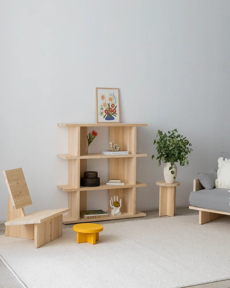 Castell solid wood bookcase 106.5 x 115.2 cm