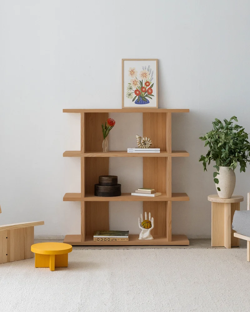 Castell solid wood bookcase 106.5 x 115.2 cm