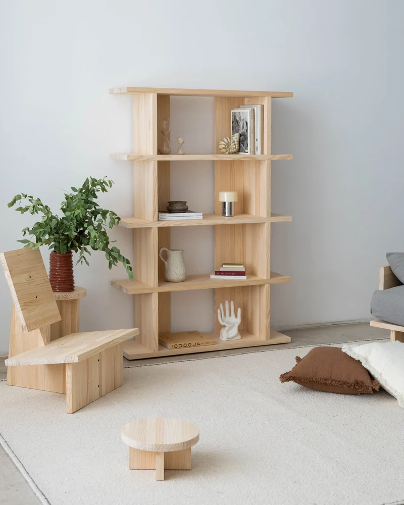 Castell solid wood bookcase 106.5 x 152.6 cm