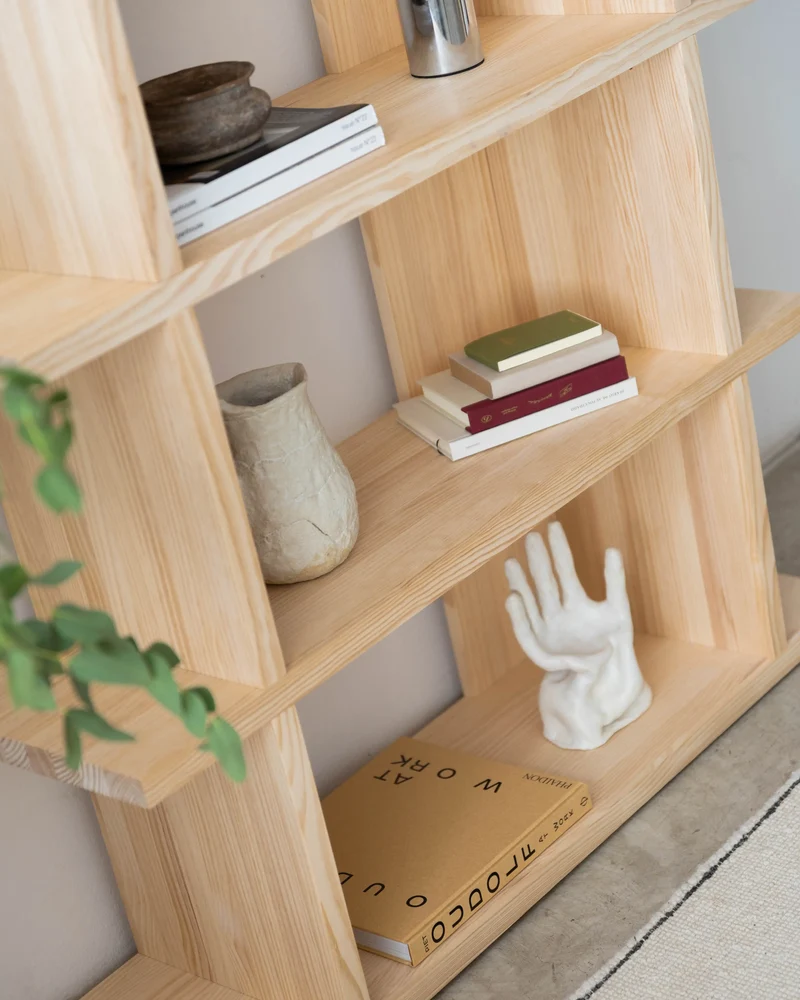 Castell solid wood bookcase 106.5 x 152.6 cm