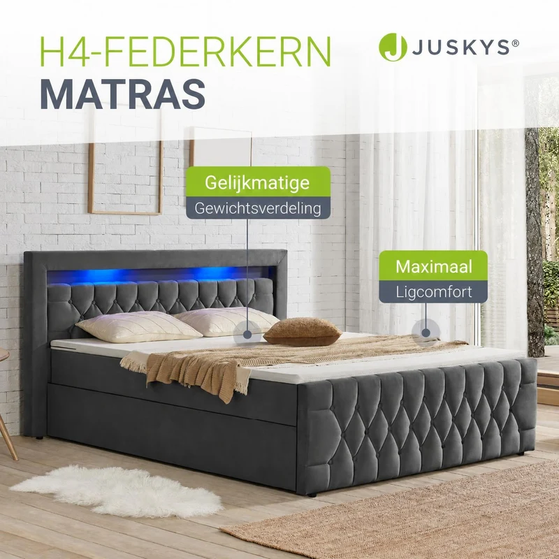 Boxspringbett Leona - Samt