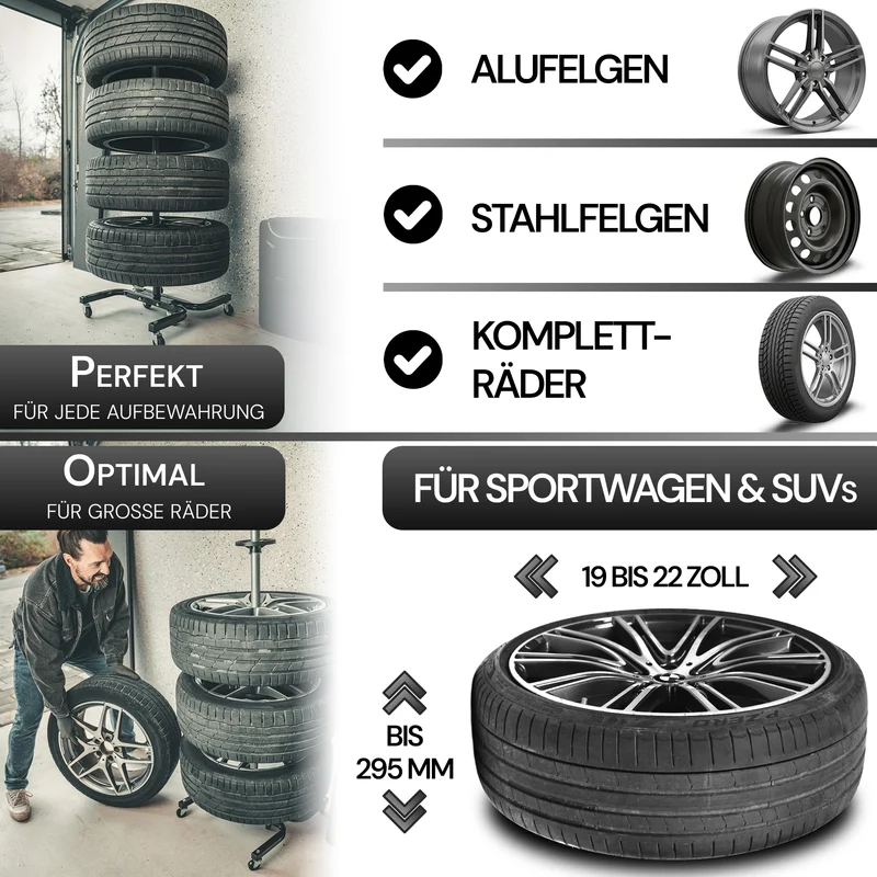 ALLSHELF Felgenbaum bis 295mm mit 150KG Traglast
