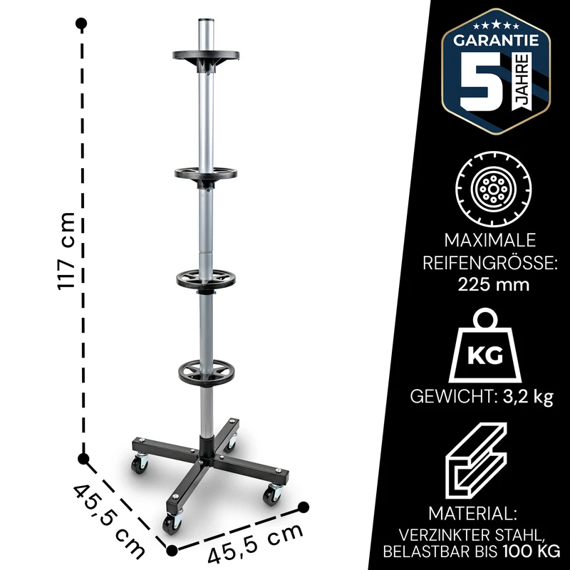 ALLSHELF Felgenbaum bis 225mm mit 100KG Traglast