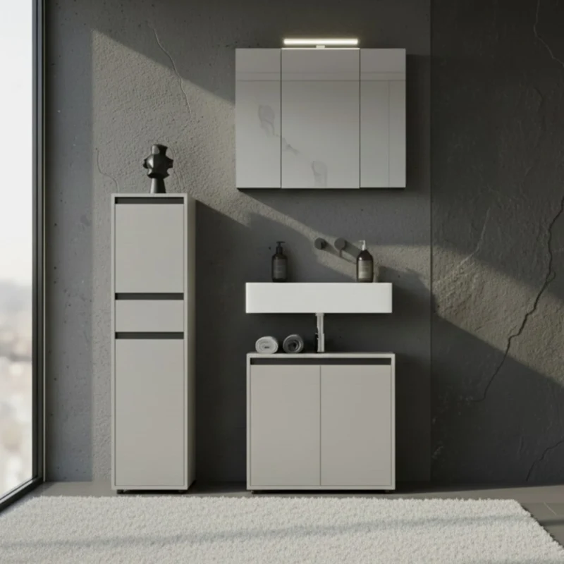 Badschrank schmal - Soft-Close & Matt-Optik