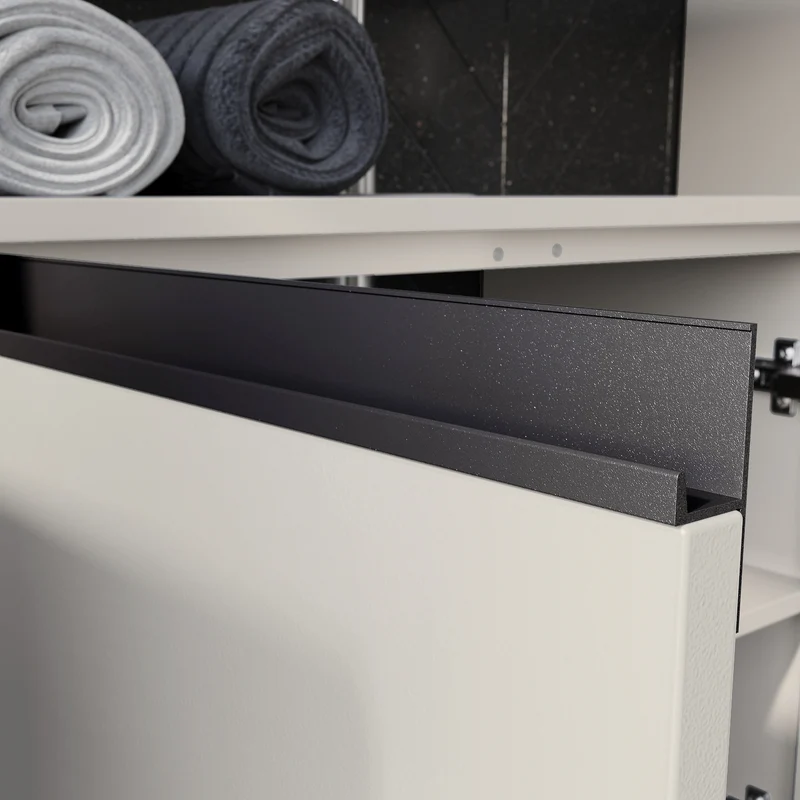 Badmöbel-Set 5-teilig XXL | Hochschrank, Unterschrank, Midischrank, Badkommode, Runder Spiegel | Soft-Close & Matt