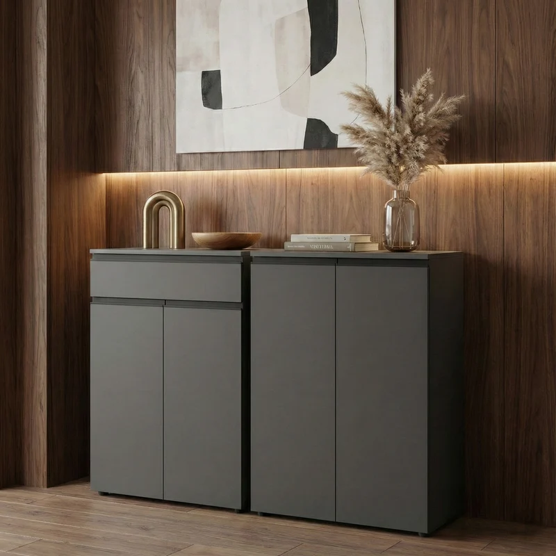 Aktenschrank 81x120 cm | 3 Ordnerhöhen & Soft-Close | Büro & Home Office