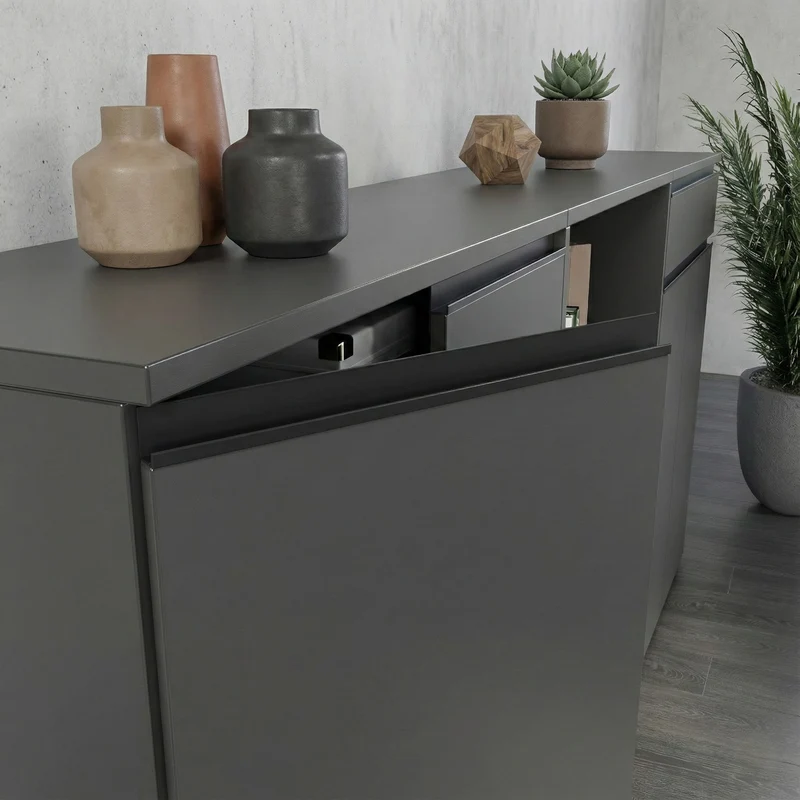 Aktenschrank 81x120 cm | 3 Ordnerhöhen & Soft-Close | Büro & Home Office