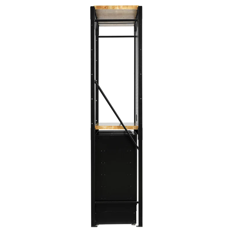 BUNKER 15 Piece Modular Storage Combo 2 Tier Racking with Shelving, Pegboards & Floor Cabinets, 1500mm