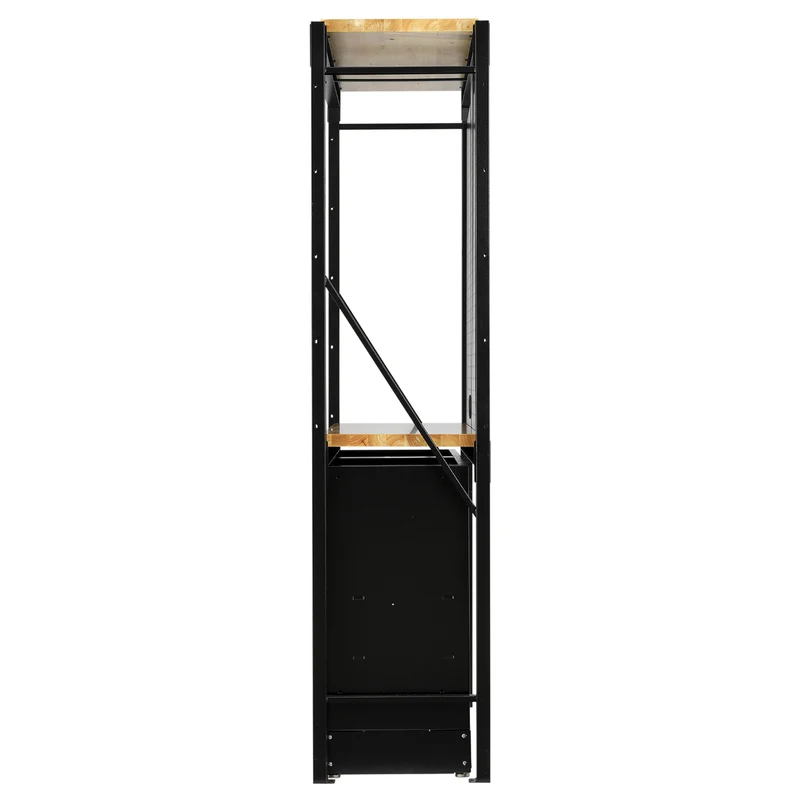 BUNKER 14 Piece Modular Storage Combo 2 Tier Racking with Pegboards and Floor Cabinet, 1500mm
