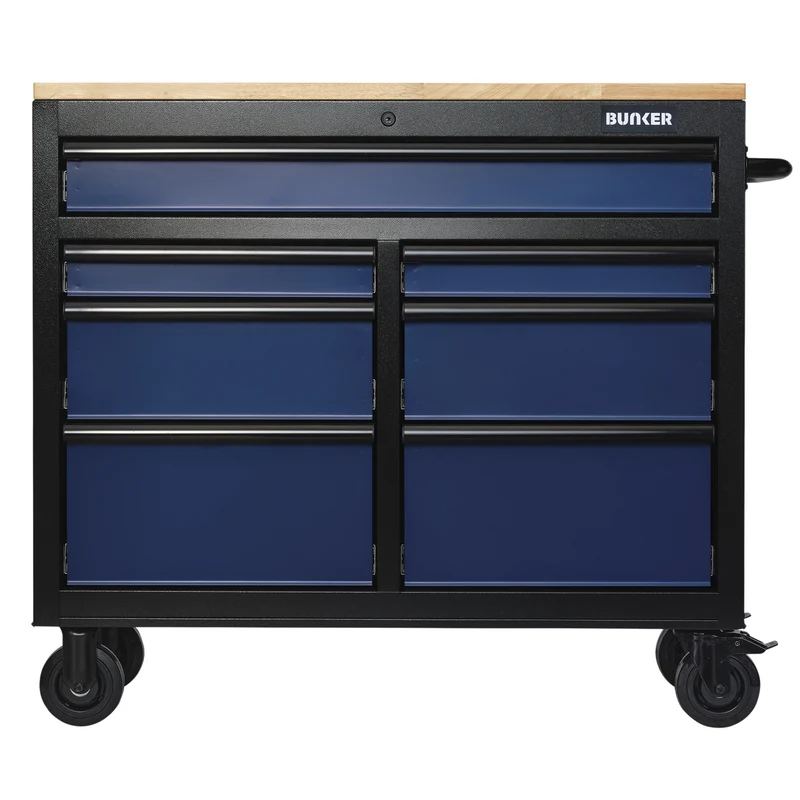 BUNKER 7 Drawer Workbench Roller Tool Cabinet, 41"