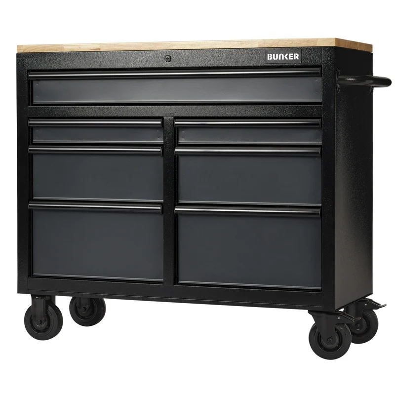 BUNKER 7 Drawer Workbench Roller Tool Cabinet, 41"