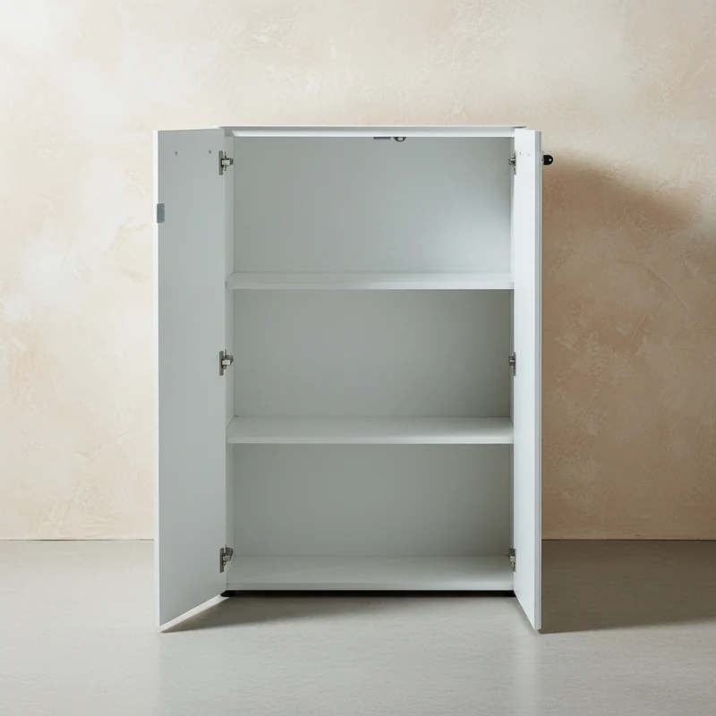 Aktenschrank 80x37x120cm | Glasfront Soft-Close Abschließbar