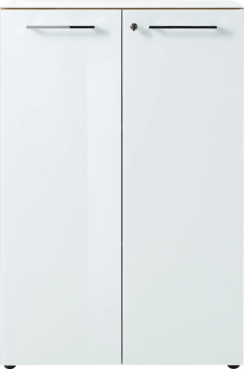 Aktenschrank 80x37x120cm | Glasfront Soft-Close Abschließbar
