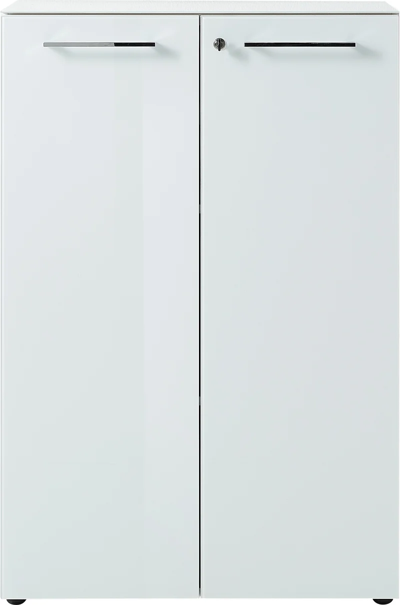 Aktenschrank 80x37x120cm | Glasfront Soft-Close Abschließbar