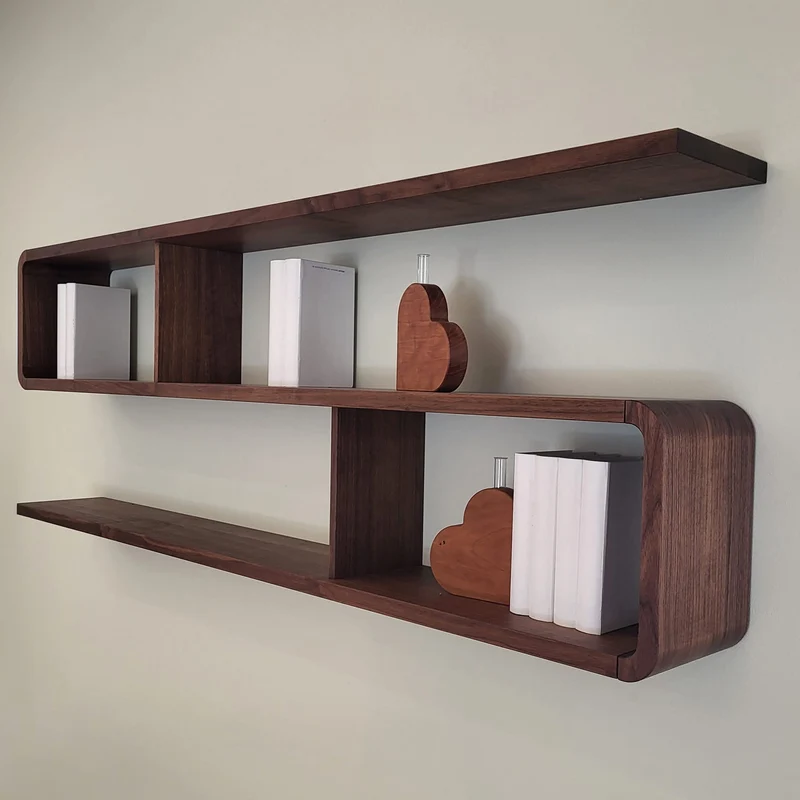 Regal COM:CI in S-Form, 160 x 58 x 20 cm Nussbaum