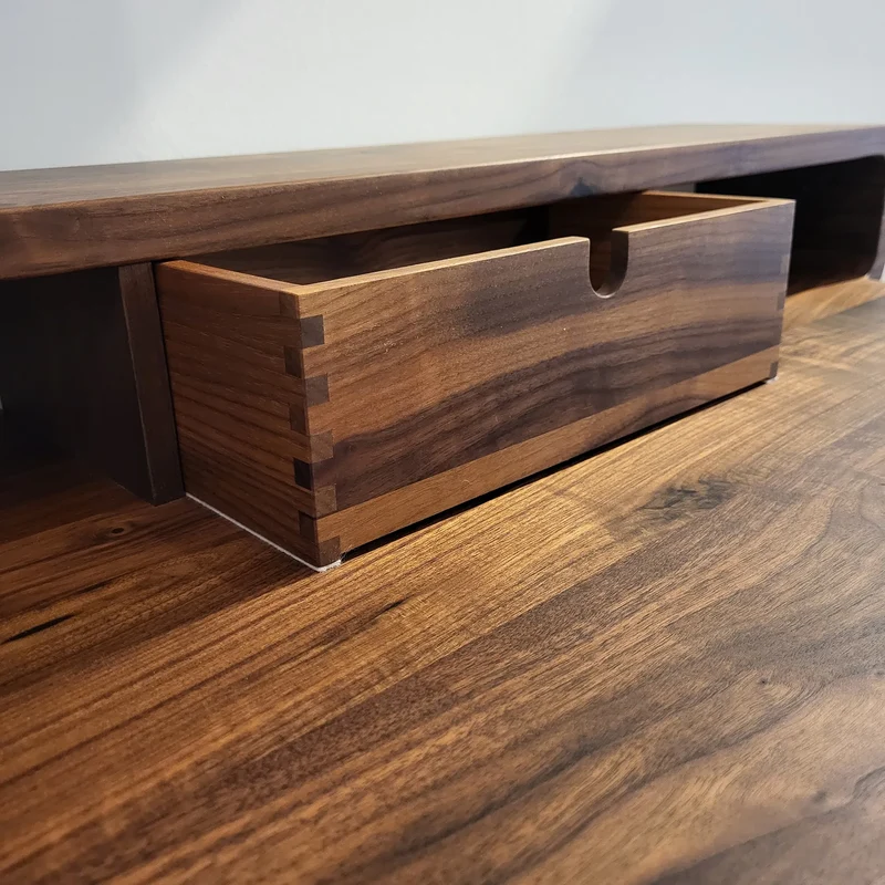 Sekretär COM:CI mit Schubkasten Wildnuss 140 x 70 x 85 cm