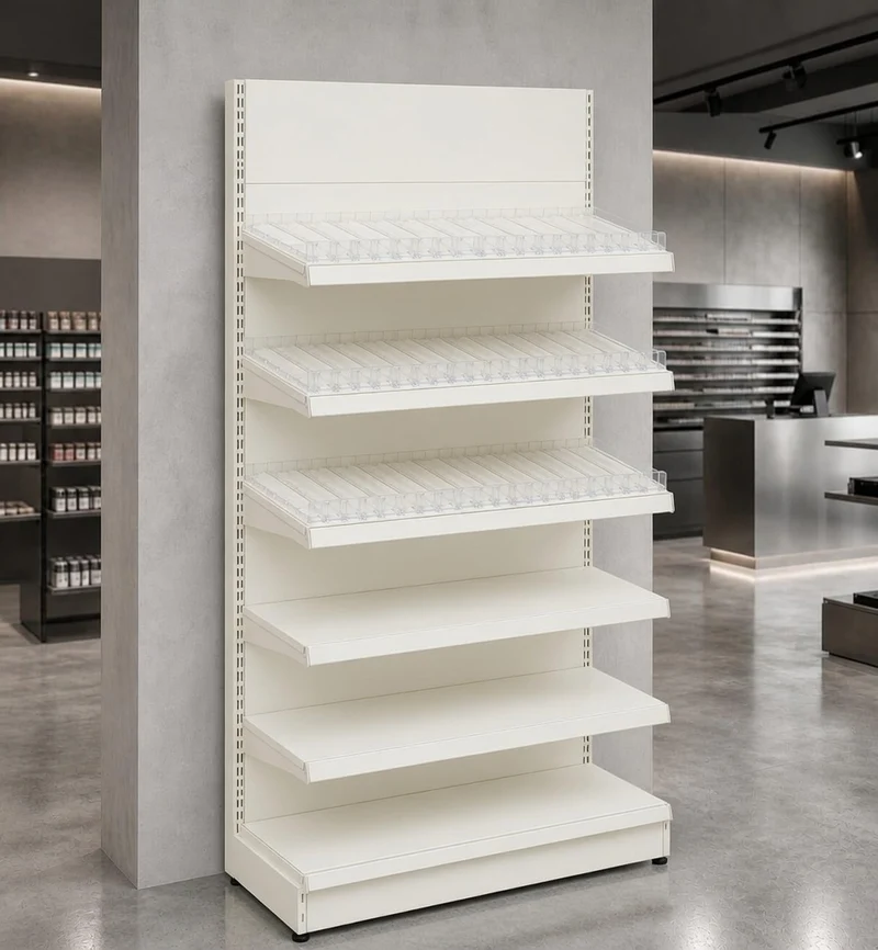 InhandKraft® Zigarettenregal für Kiosk & Laden - Modul 120 cm - Cremeweiß
