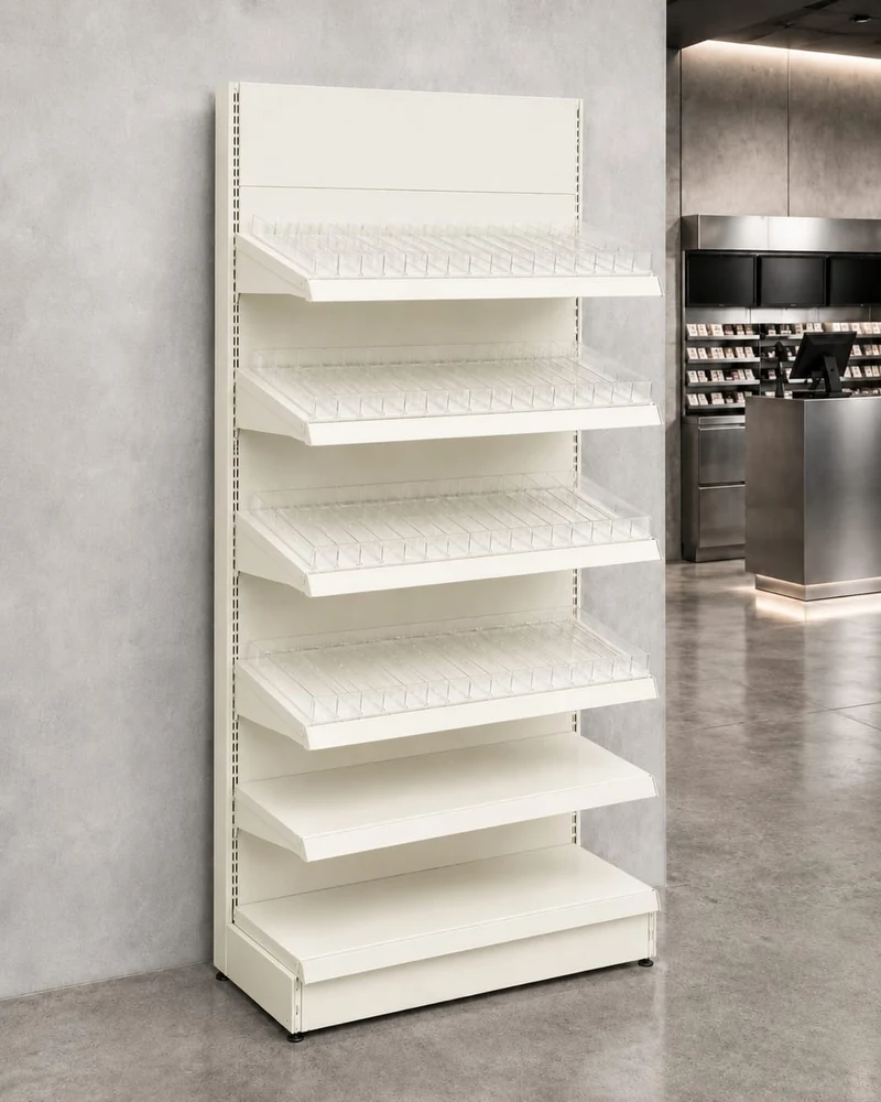 InhandKraft® Zigarettenregal für Kiosk & Laden - Modul 90 cm - Cremeweiß