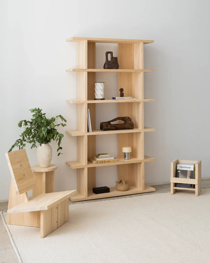 Castell solid wood bookcase 106.5 x 190 cm