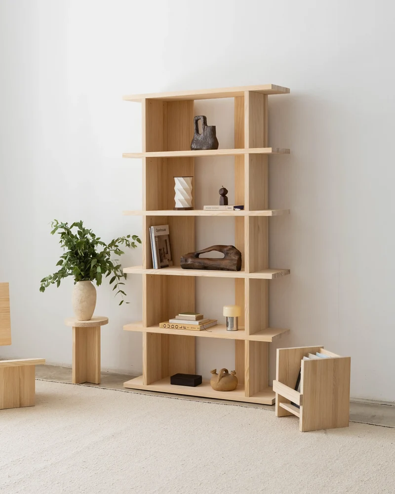 Castell solid wood bookcase 106.5 x 190 cm