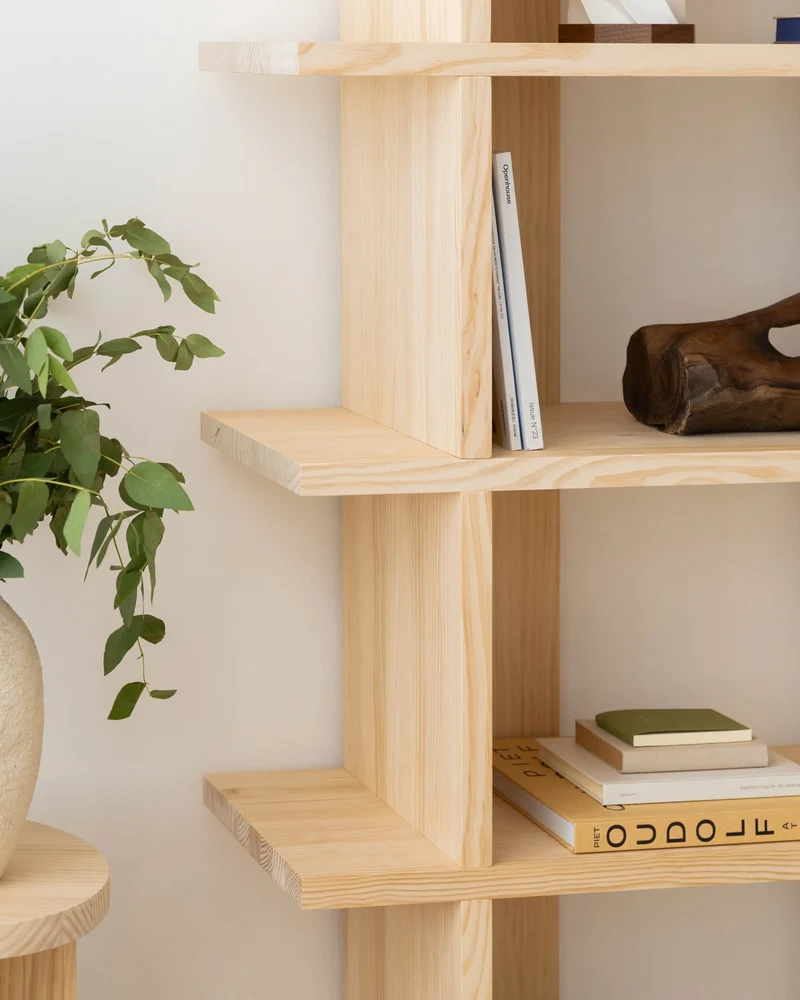 Castell solid wood bookcase 106.5 x 190 cm