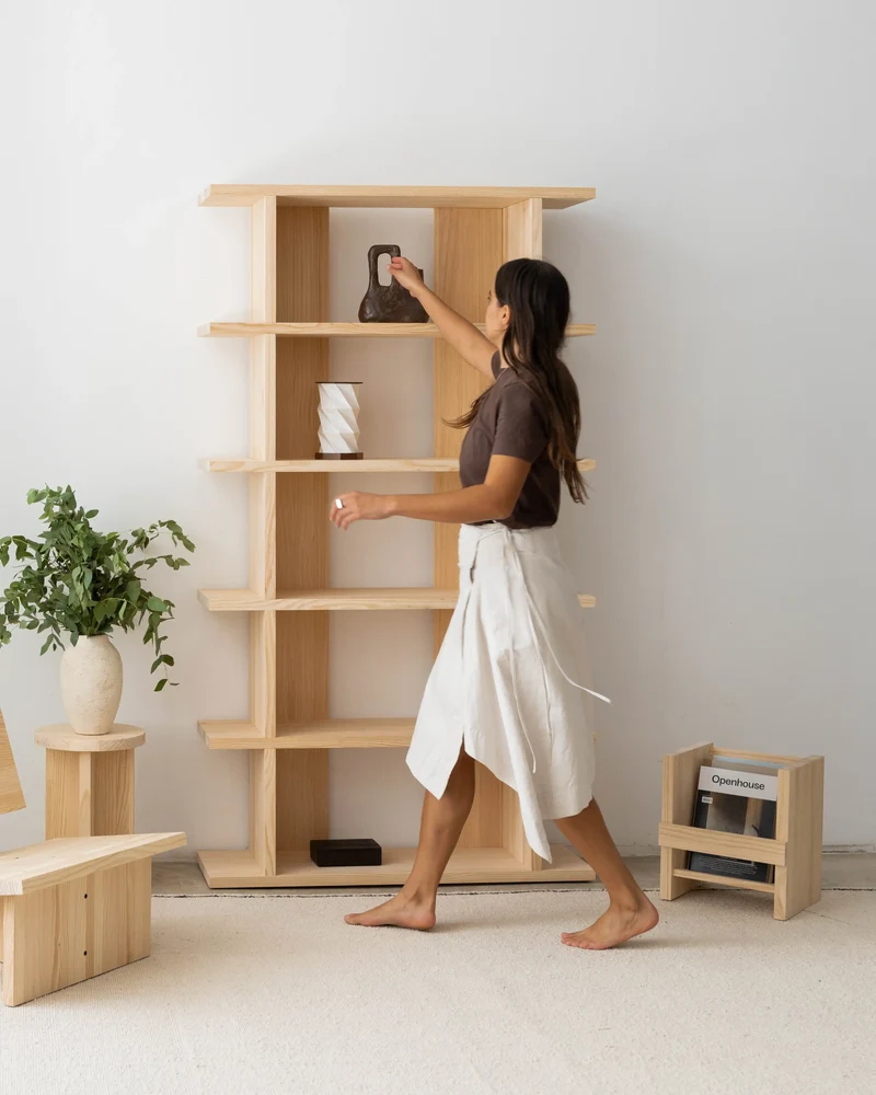 Castell solid wood bookcase 106.5 x 190 cm