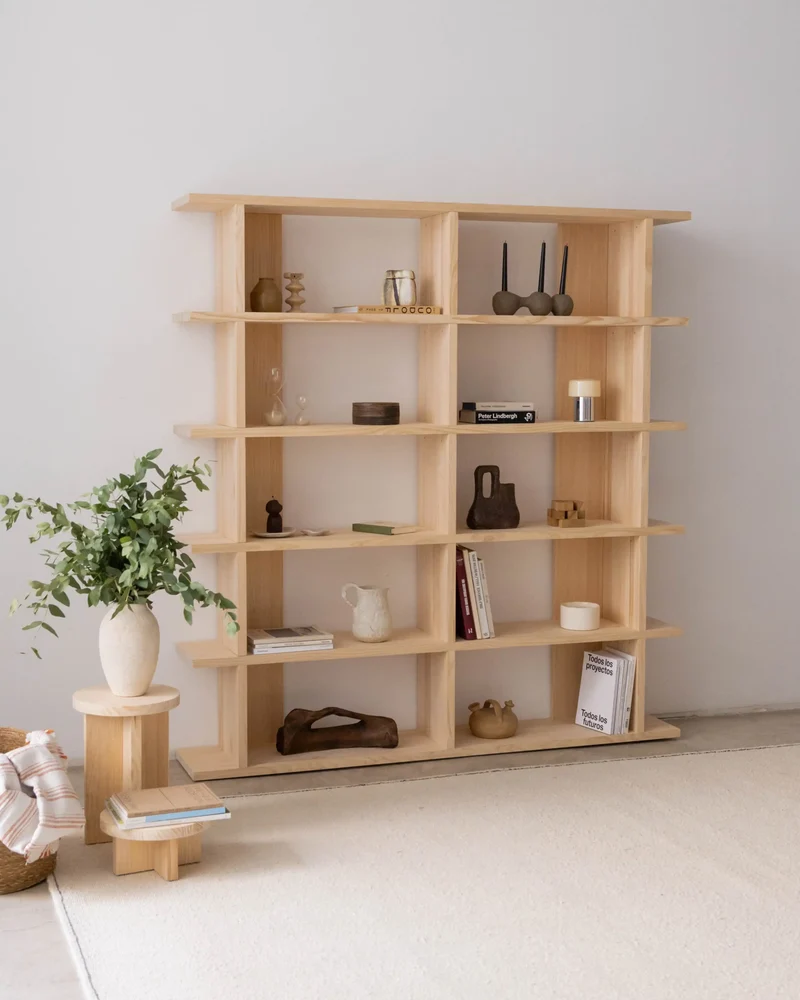 Montgó solid wood bookcase 180 x 190 cm