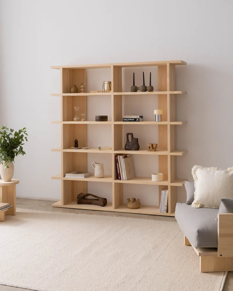 Montgó solid wood bookcase 180 x 190 cm