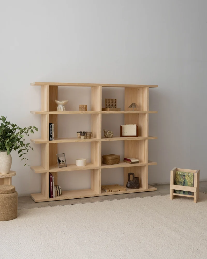 Montgó solid wood bookcase 180 x 152.6 cm