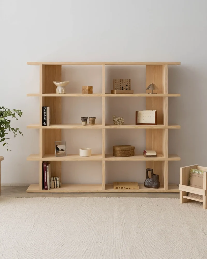 Montgó solid wood bookcase 180 x 152.6 cm