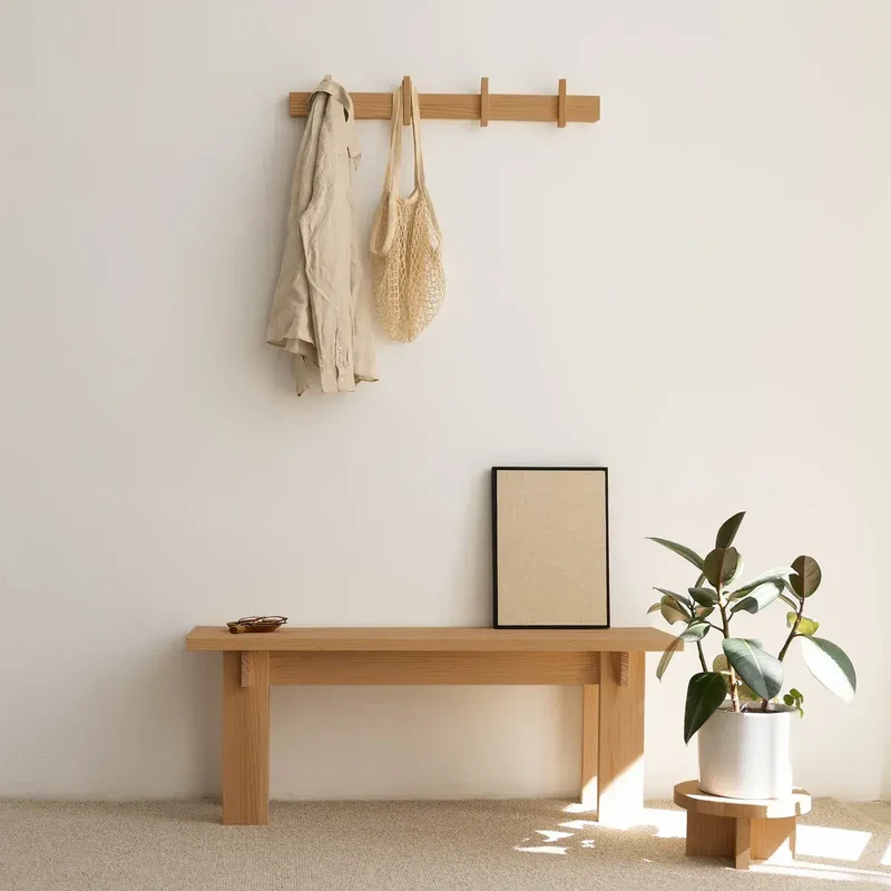 Large wall coat rack Figuera in solid wood 80 cm