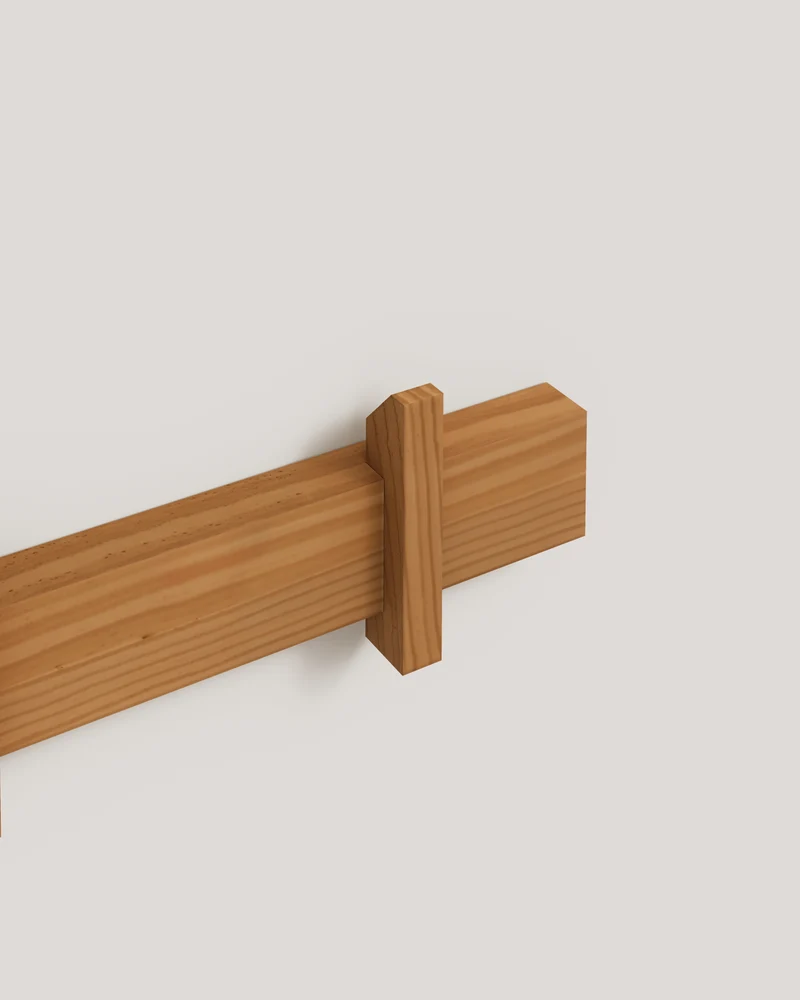 Large wall coat rack Figuera in solid wood 80 cm