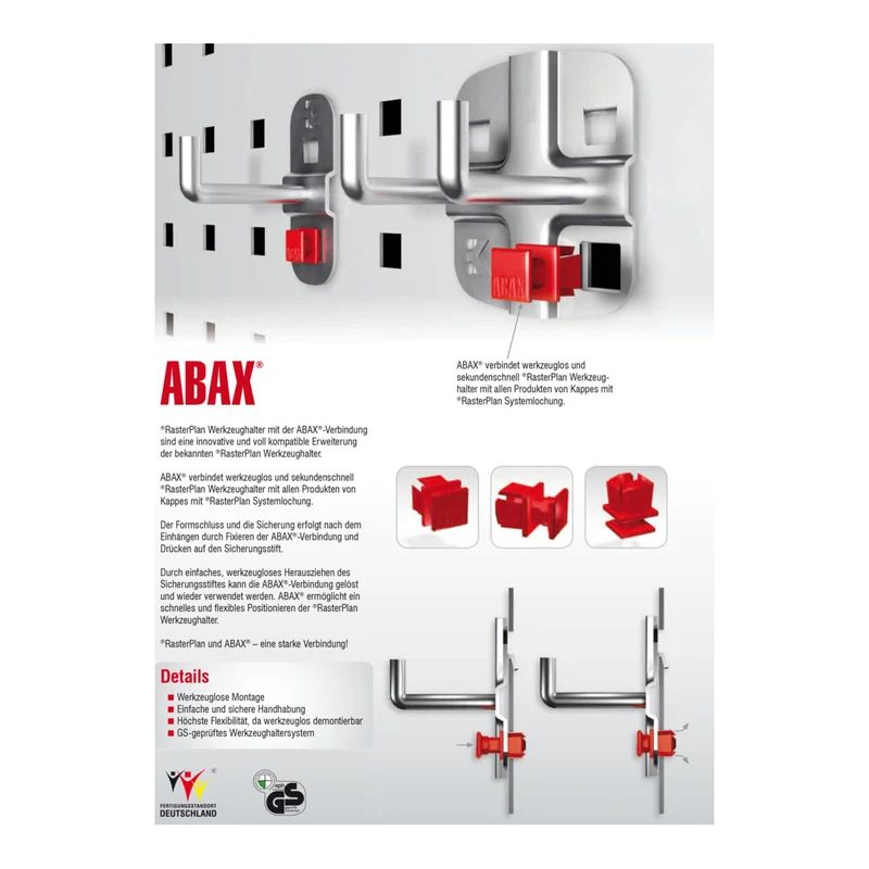 Kappes RasterPlan / ABAX Lochplatten Einsteigerset 8 RAL 7016 mit Werkzeughaltersortiment, 25-teilig