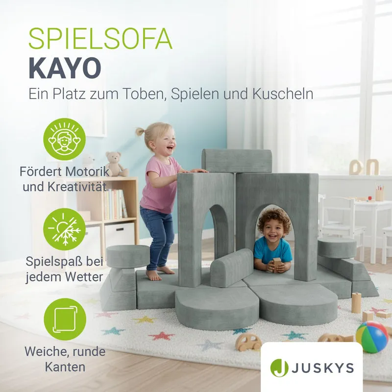 Kindersofa Kayo mit Cord Bezug & Kissen