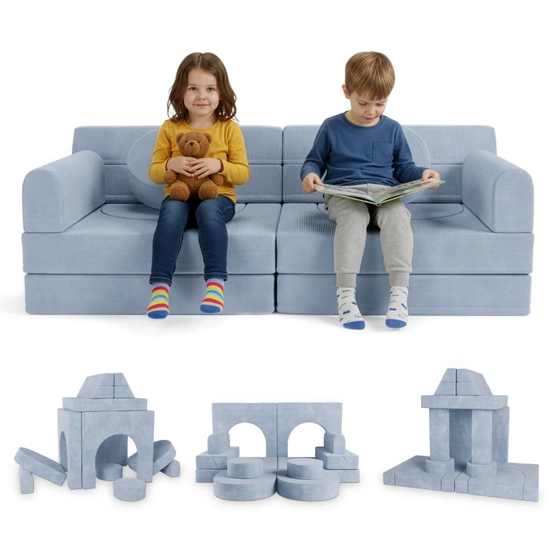 Kindersofa Kayo mit Cord Bezug & Kissen