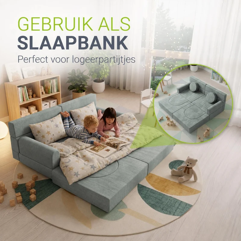 Kindersofa Kayo mit Cord Bezug & Kissen