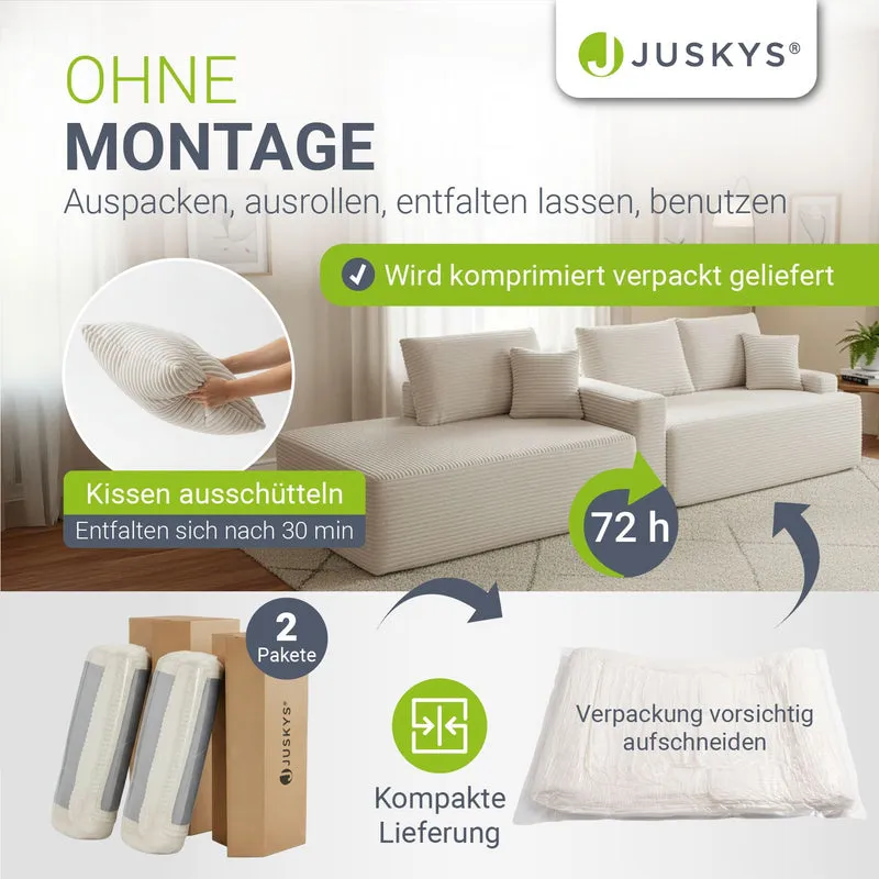 Sofa Coredo mit Cord Bezug & Dekokissen