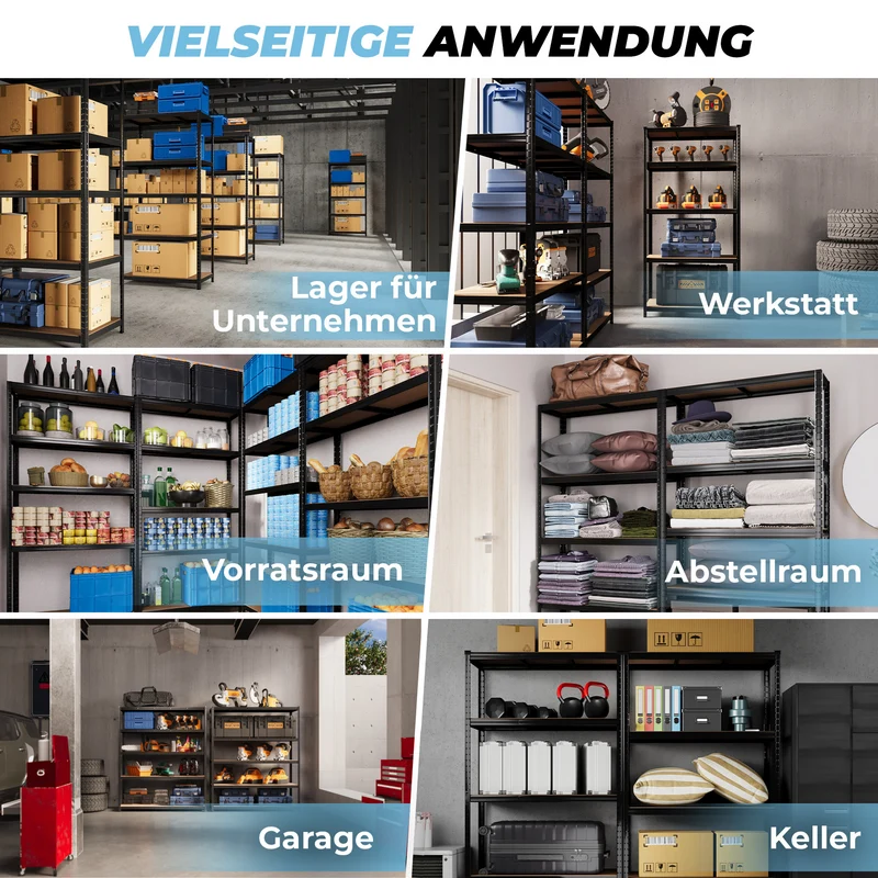 ALLSHELF Schwerlastregal 180x90x40cm