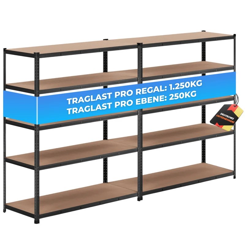 ALLSHELF Schwerlastregal-Set 180x150x60cm