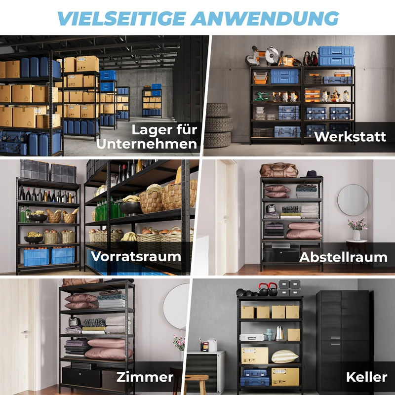 ALLSHELF Schwerlastregal 180x120x40cm