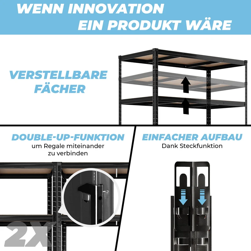 ALLSHELF Schwerlastregal 180x120x60cm